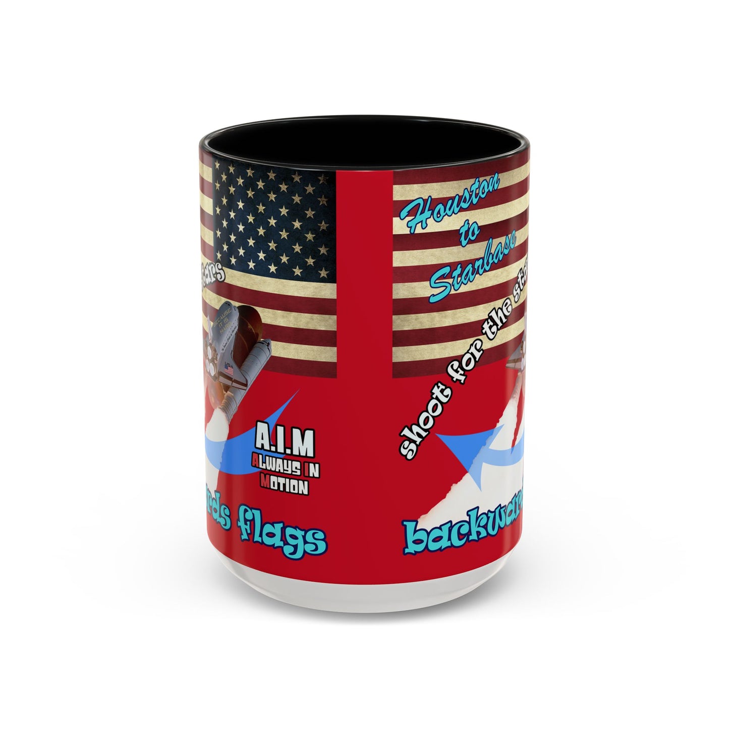 shoot for the stars - Accent Mug (dark red)