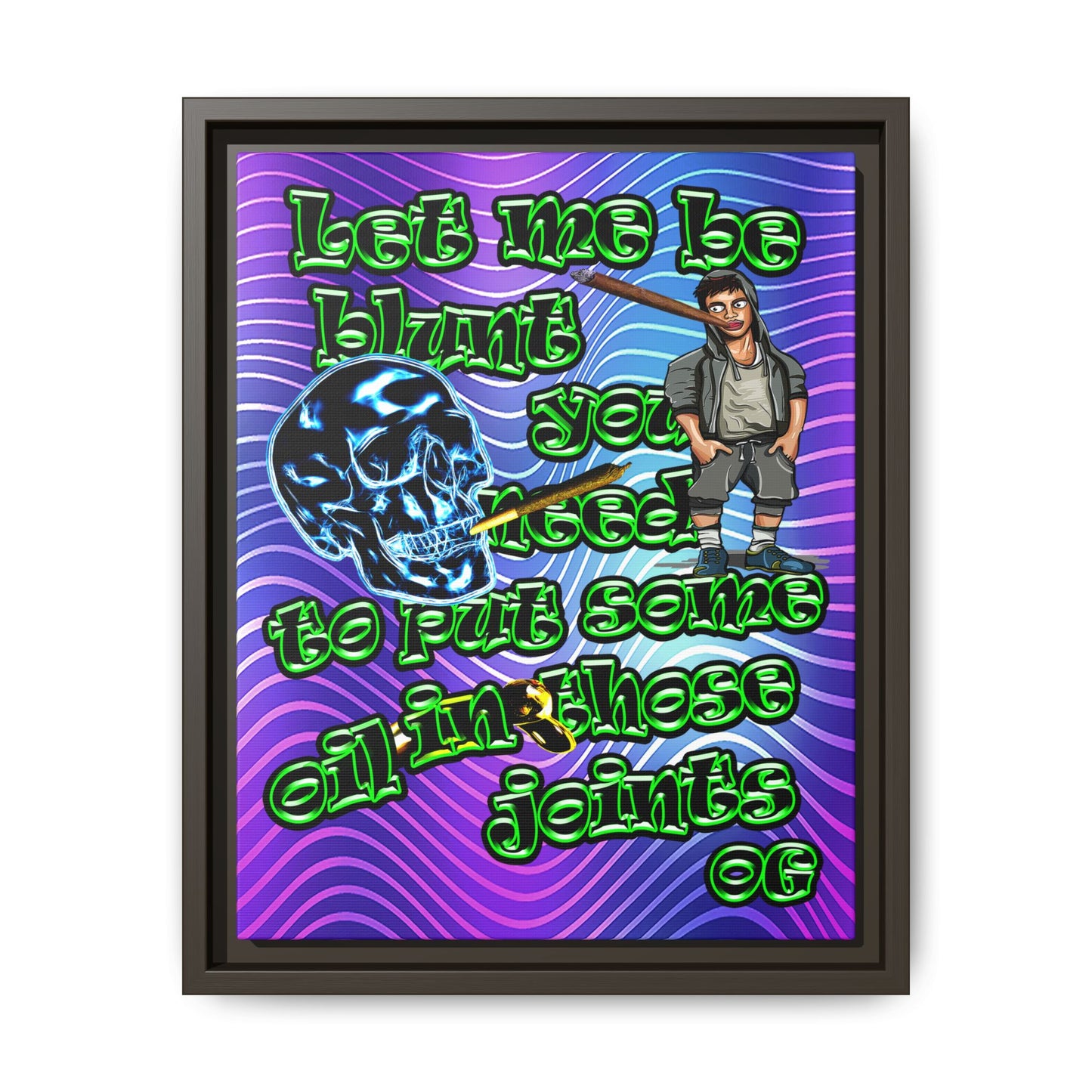 og - framed canvas art (purple wave)
