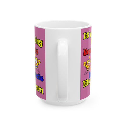 popping like popcorn - White Mug (light pink)