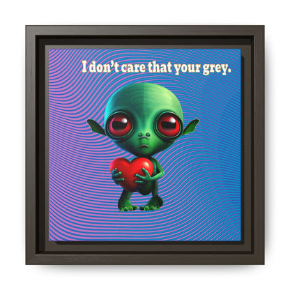 I don't care that your grey - framed canvas art (light blue-purple wave)