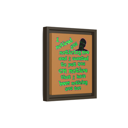 noticed you noticing - framed canvas art (light brown)