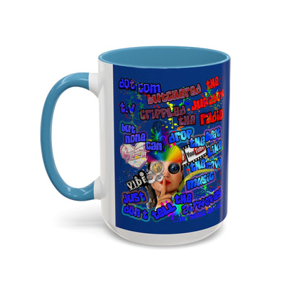 drop the beat - Accent Mug (dark blue)