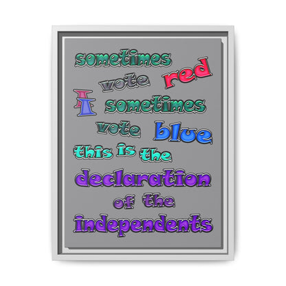 declaration of the independents - framed canvas art (grey)