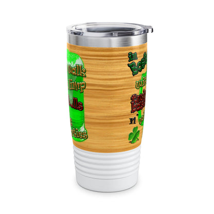 celtics logo - Ringneck Tumbler, 20oz (butterscotch wood finish)