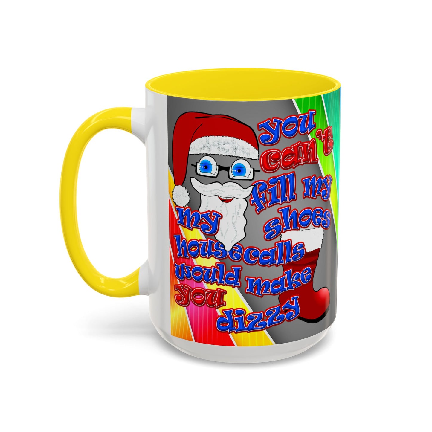 santa's shoes - Accent Mug (rainbow split)