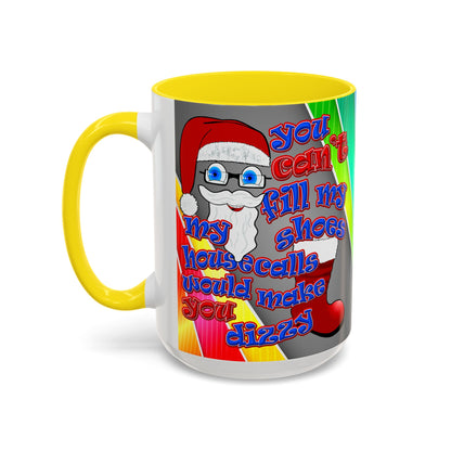 santa's shoes - Accent Mug (rainbow split)