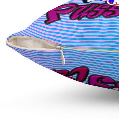 tag that - Spun Polyester Square Pillow - (light blue-purple wave)