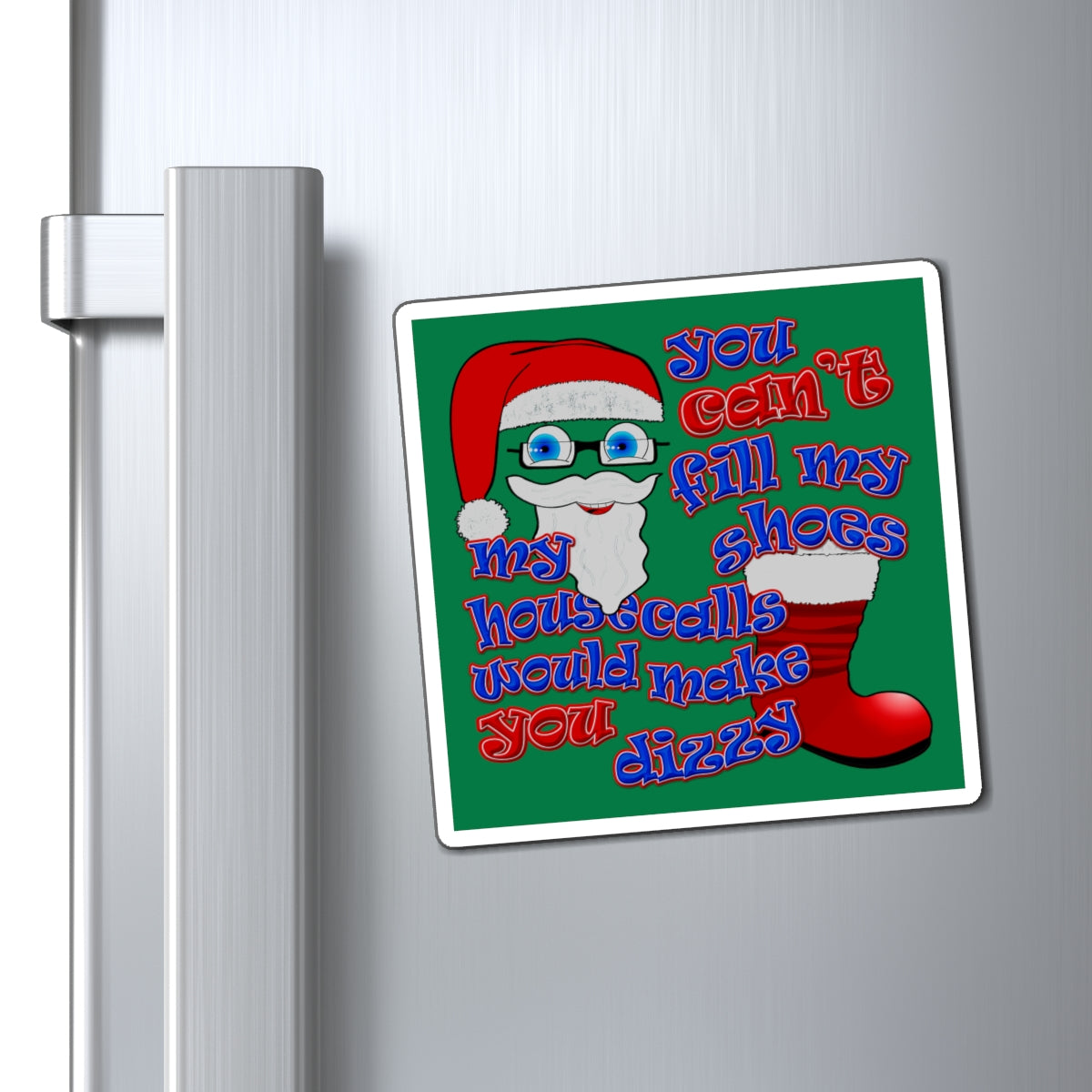 santa's shoes - Magnets - (dark green)