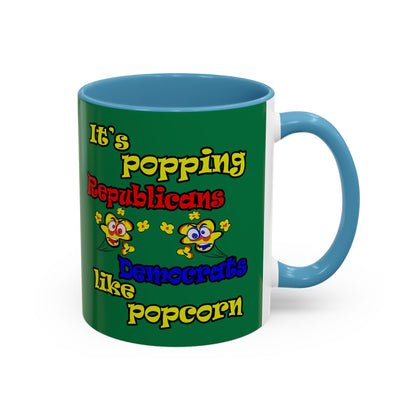 popping like popcorn - Accent Mug (dark green)