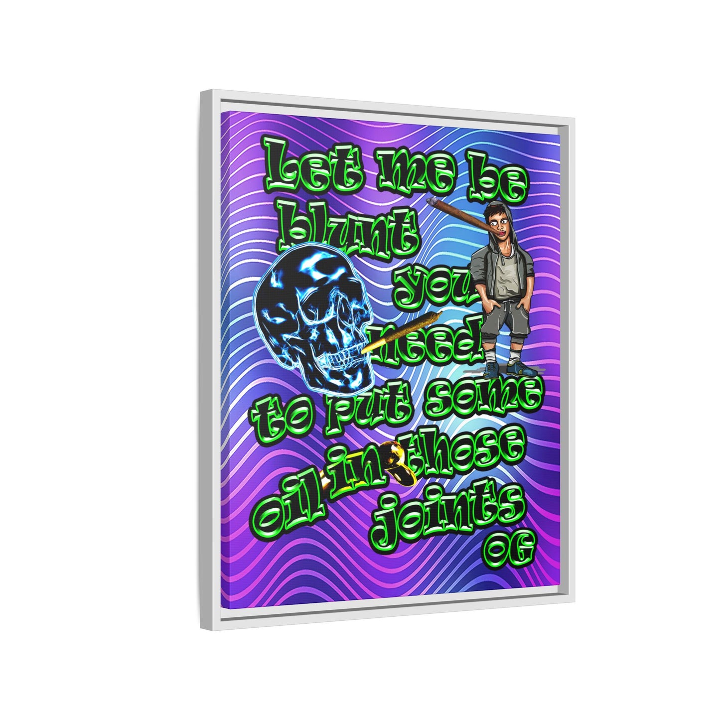 og - framed canvas art (purple wave)