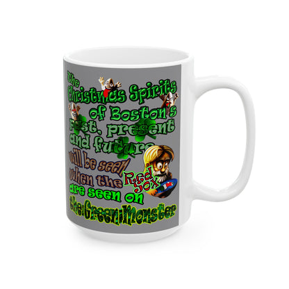 christmas spirits of boston - White Mug (grey)