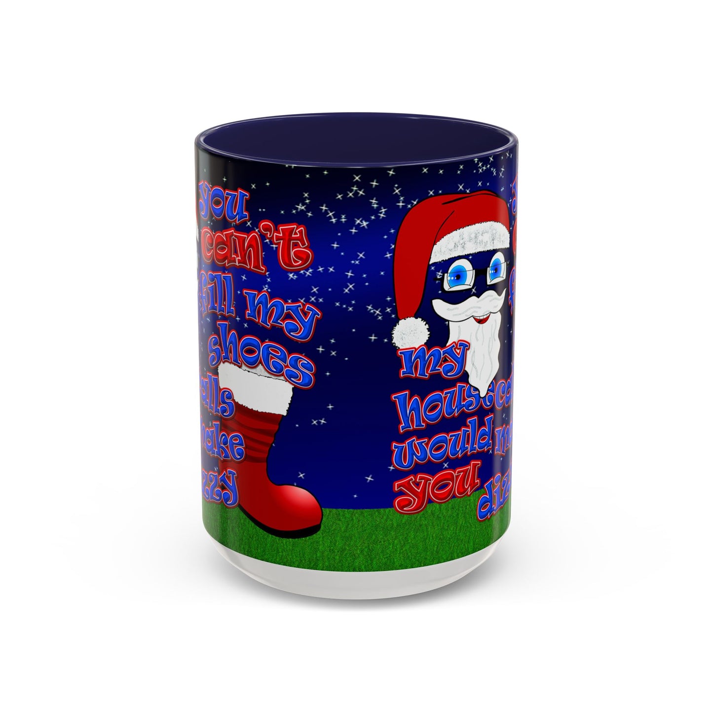 santa's shoes - Accent Mug ('snoops' background)
