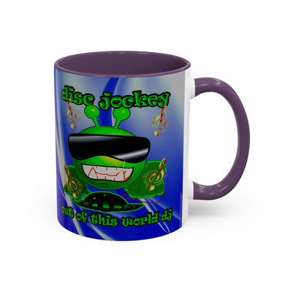 disc jockey - Accent Mug (blue-white wave)
