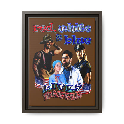rw&b lives matter - framed canvas art (brown)