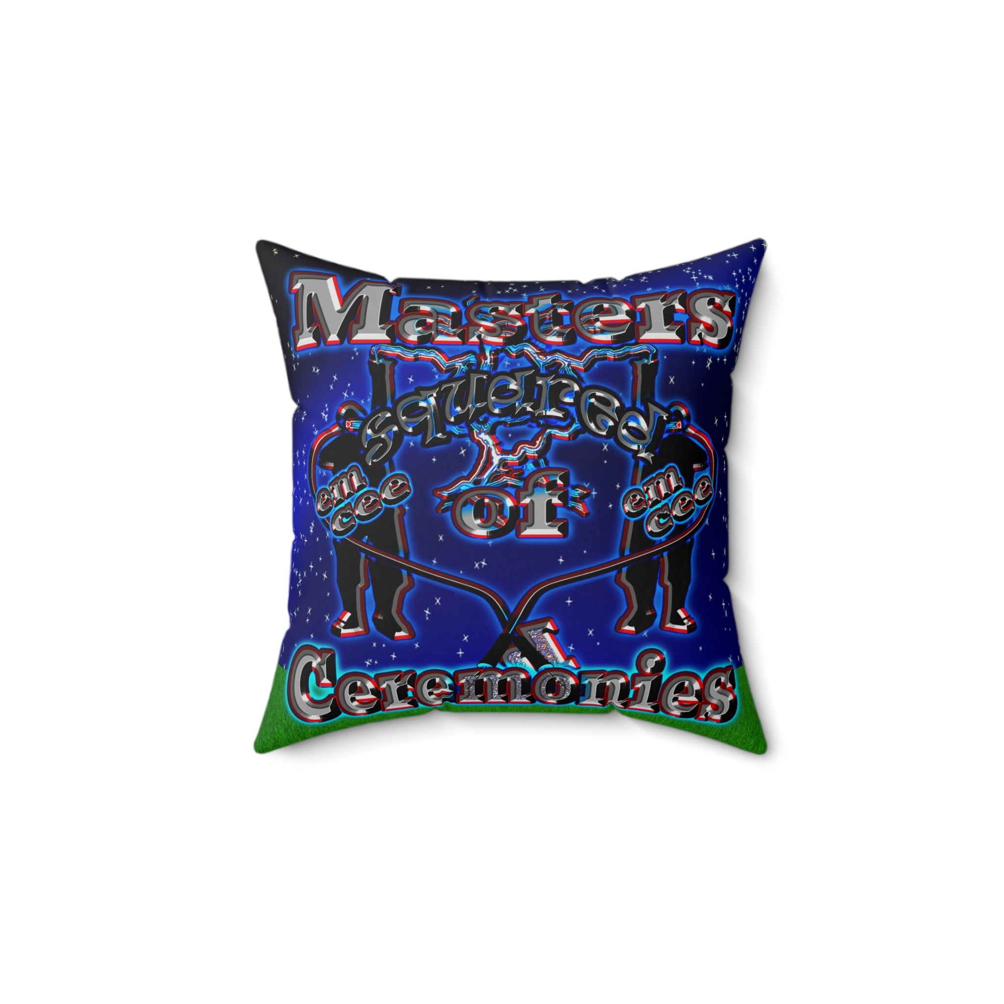 em cee squared - Spun Polyester Square Pillow - ('snoops' background)