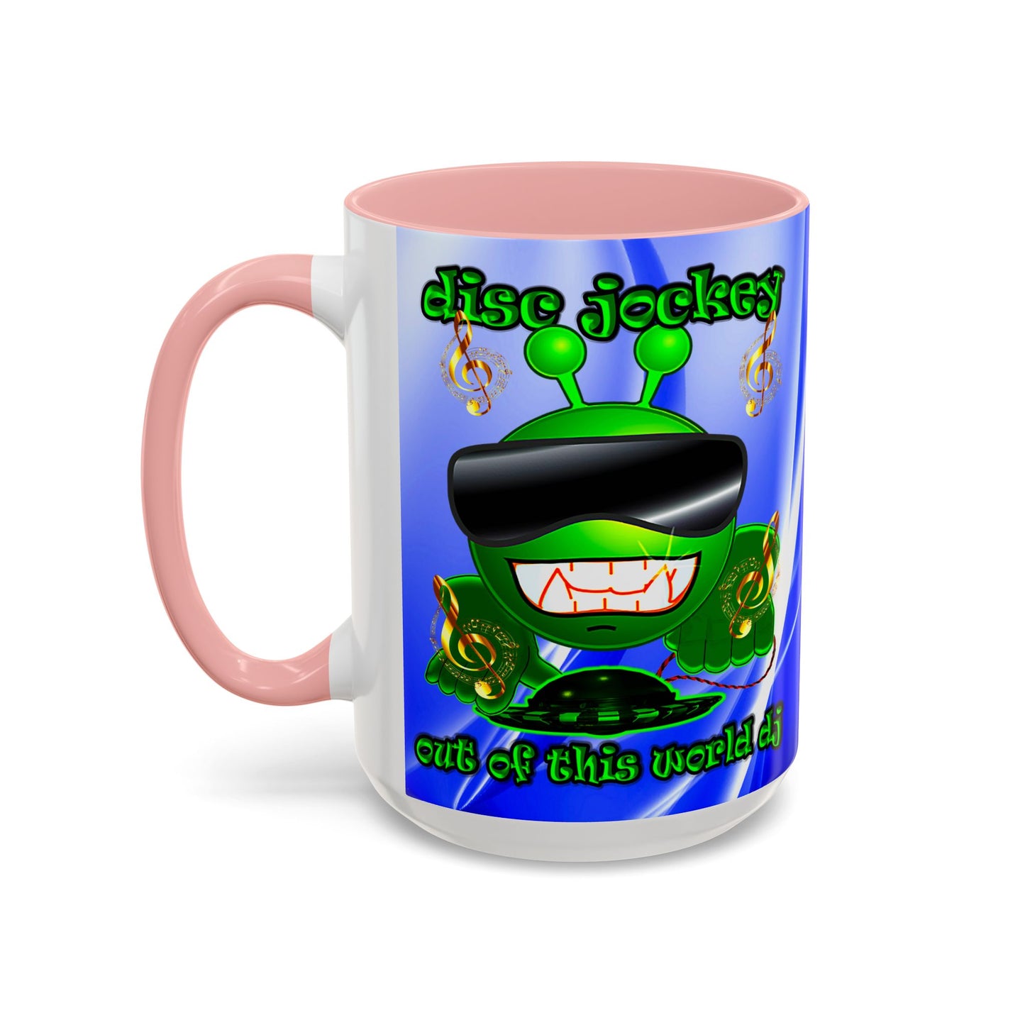 disc jockey - Accent Mug (blue-white wave)