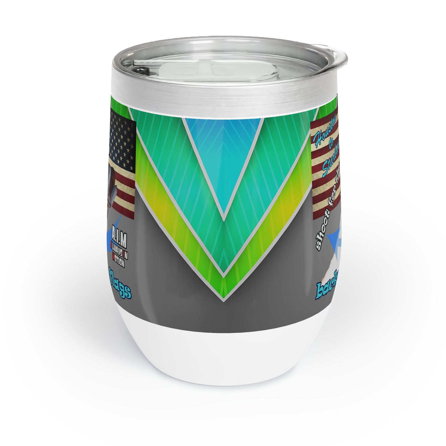 shoot for the stars - Chill Wine Tumbler (rainbow split)