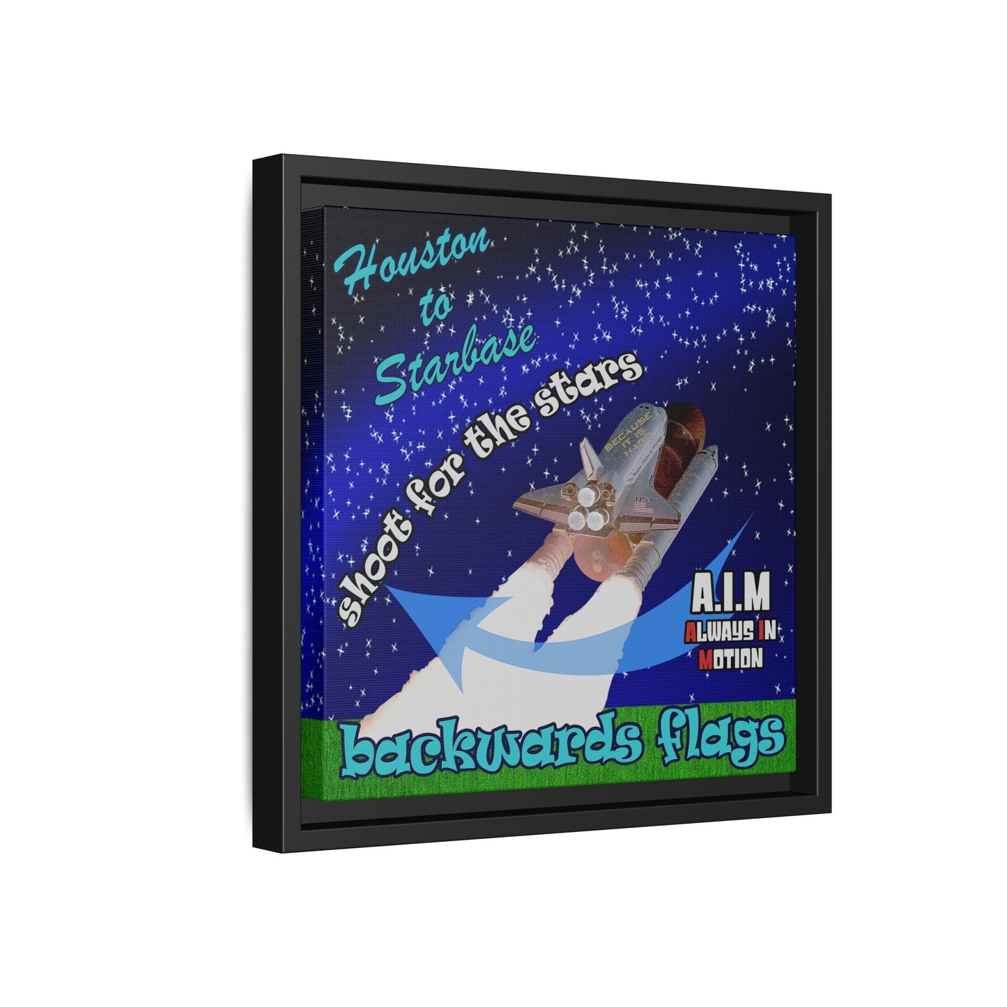shoot for the stars - framed canvas art ('snoops' background)