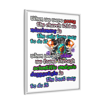 doggystyle - framed canvas art (white)