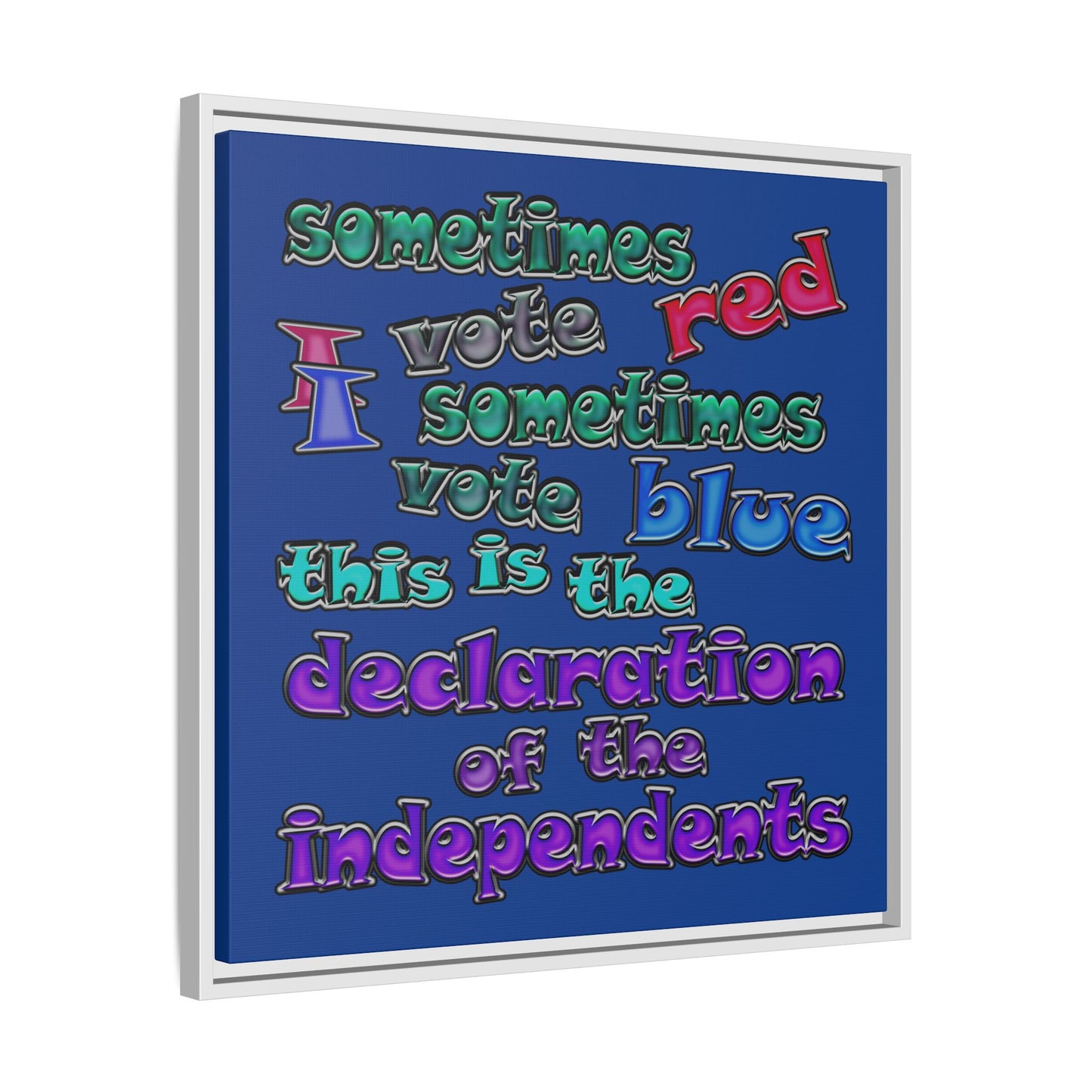 declaration of the independents - framed canvas art (dark blue)