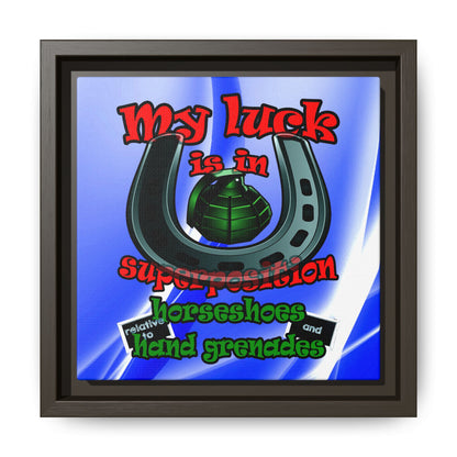 my luck - framed canvas art (blue-white wave)