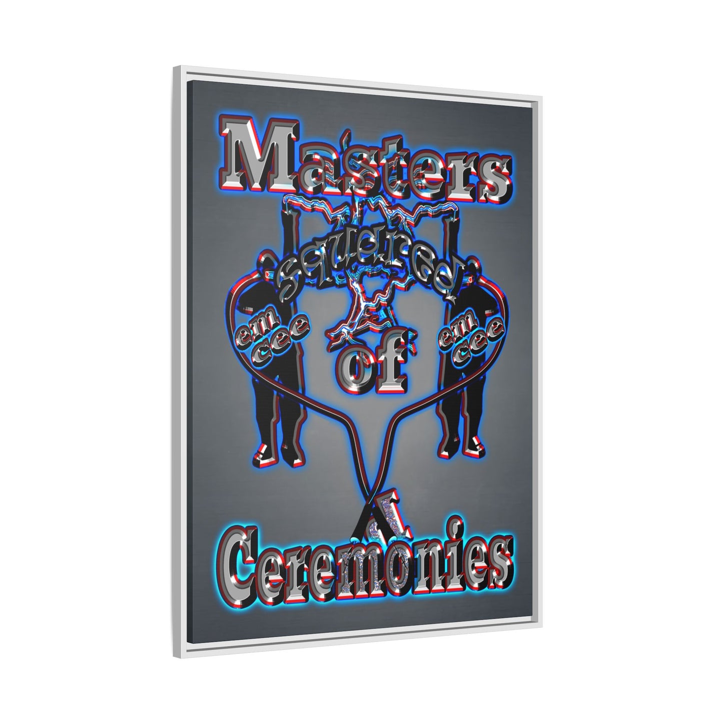 em cee squared - framed canvas art (grey-light grey)