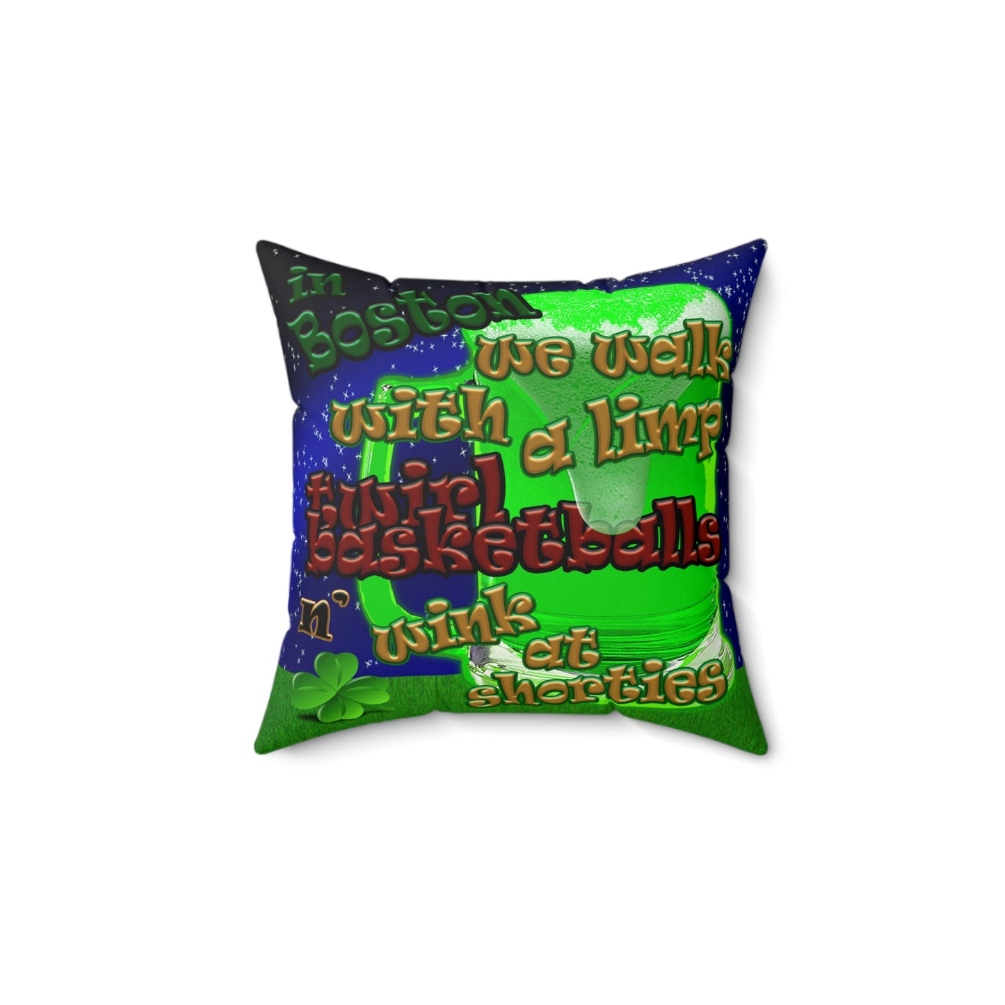 celtics logo - Faux Suede Square Pillow - ('snoops' background)