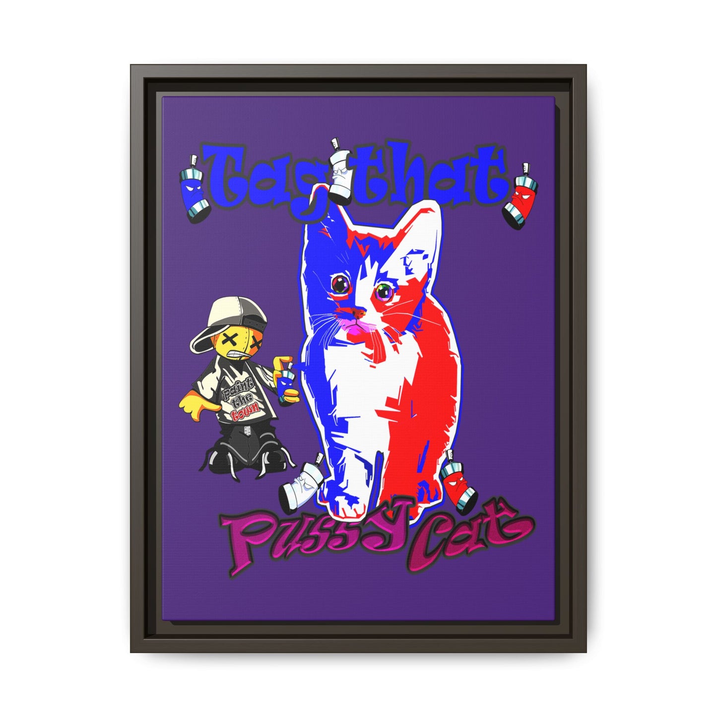 tag that - framed canvas art (purple)