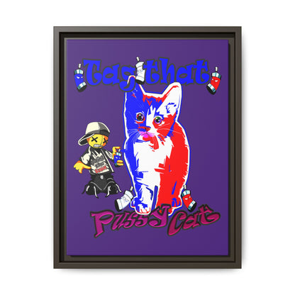 tag that - framed canvas art (purple)