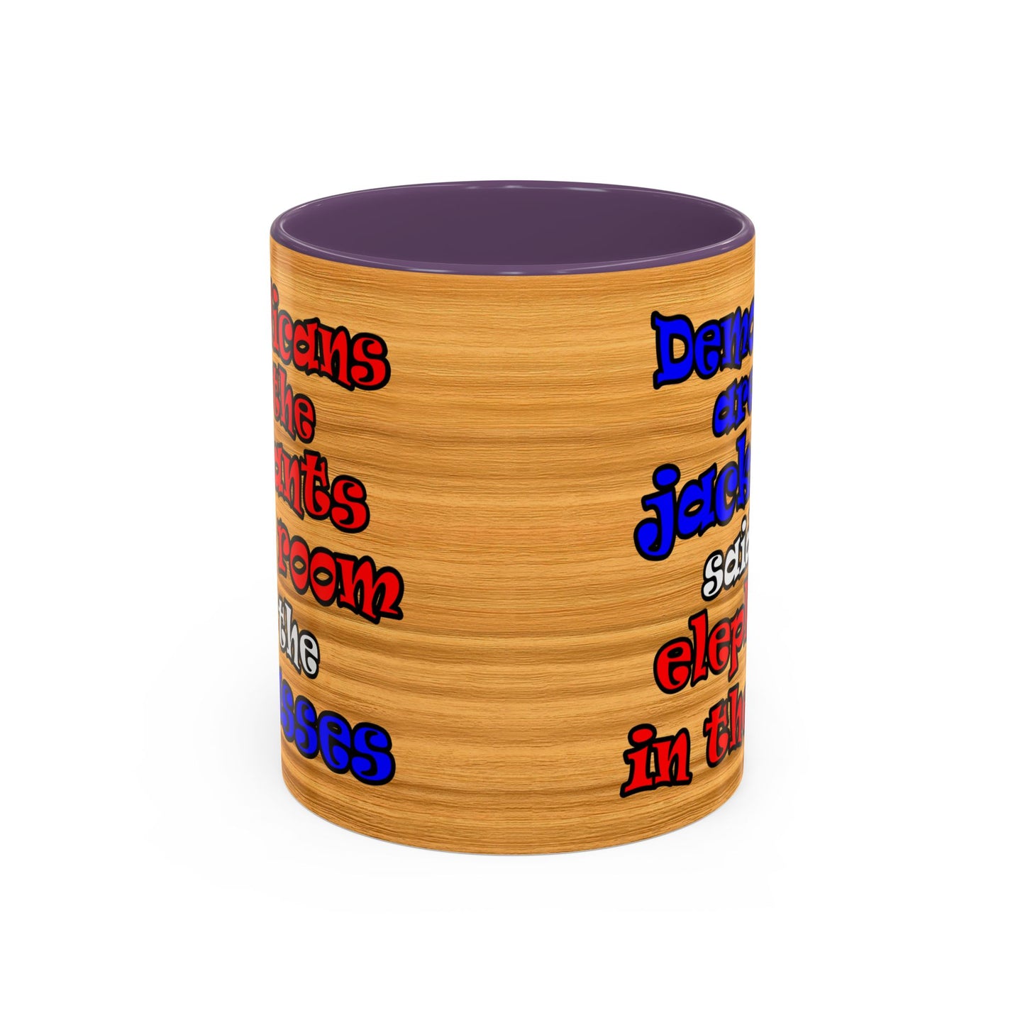 donkeys and elephants - Accent Mug (butterscotch wood finish)