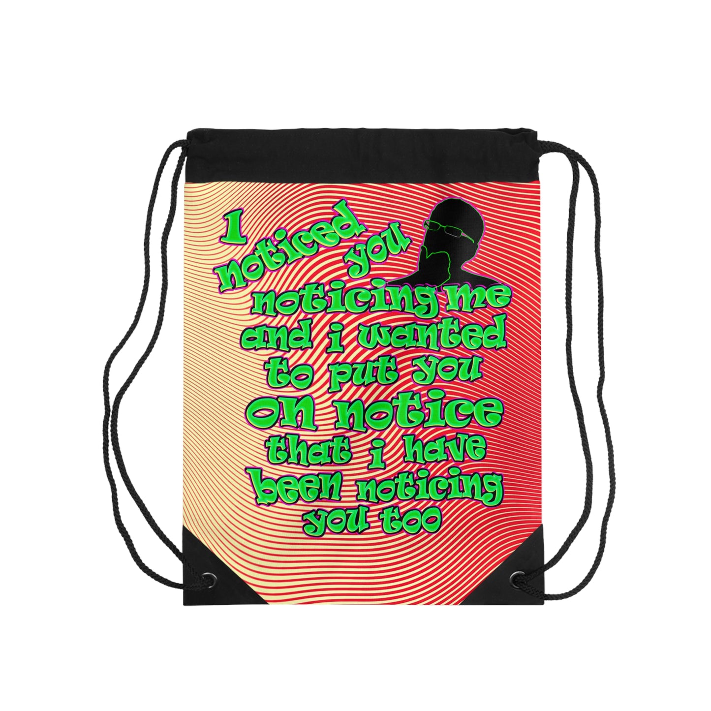 noticed you noticing - Drawstring Bag (yellow-orange wave)