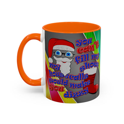 santa's shoes - Accent Mug (rainbow split)