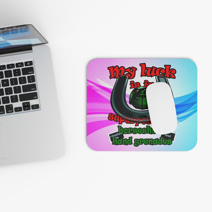 my luck - Mouse Pad (Rectangle) (light blue-pink wave)