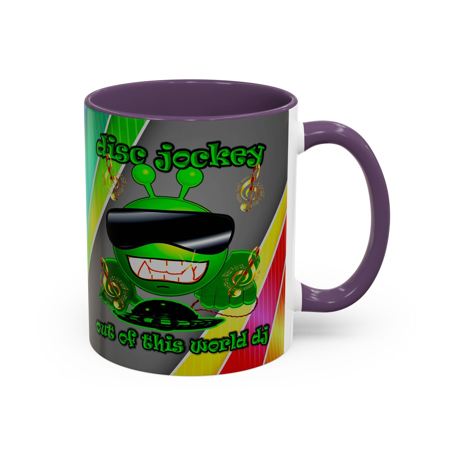 disc jockey - Accent Mug (rainbow split)