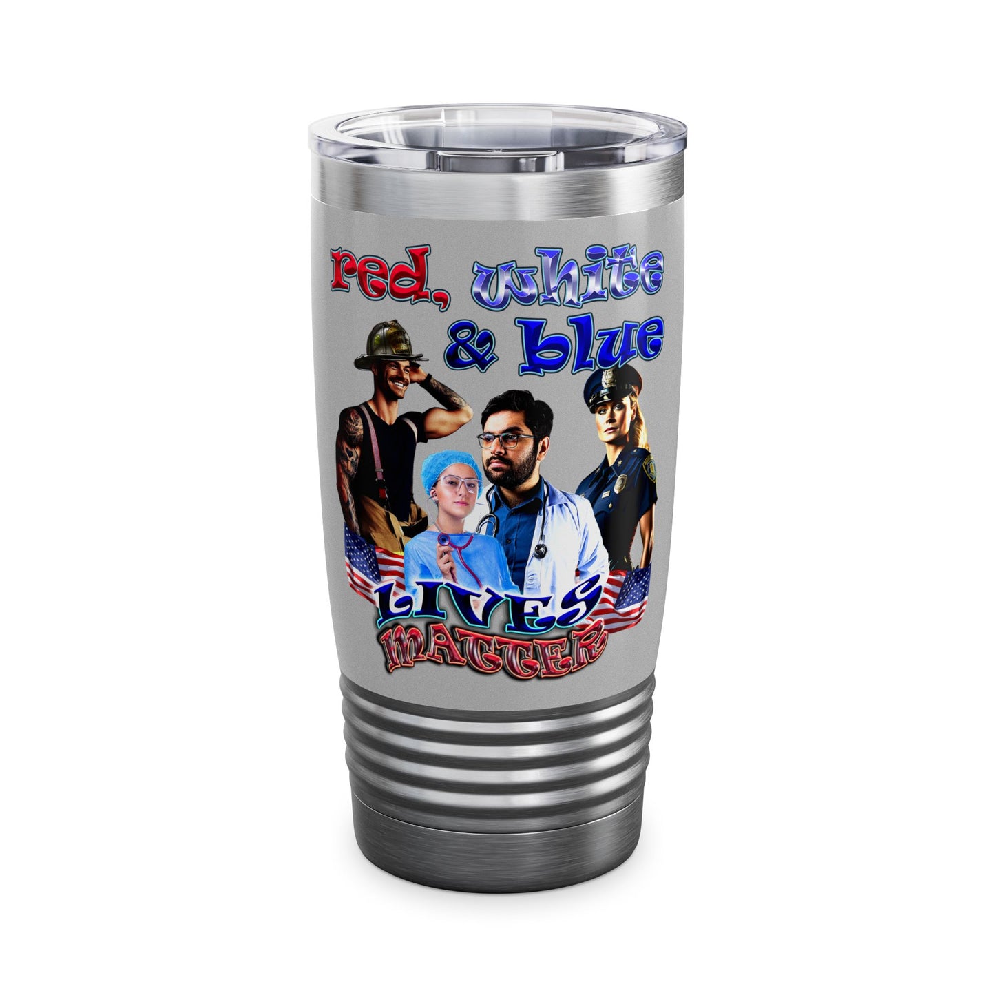 rw&b lives matter - Ringneck Tumbler, 20oz (light grey)