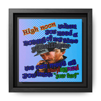 high noon - framed canvas art (light blue-purple wave)