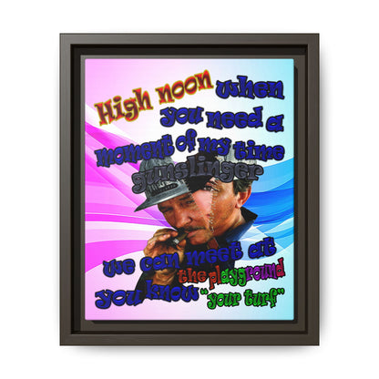 high noon - framed canvas art (light blue-pink wave)