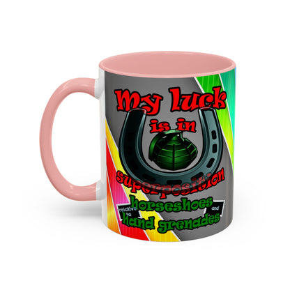 my luck - Accent Mug (rainbow split)