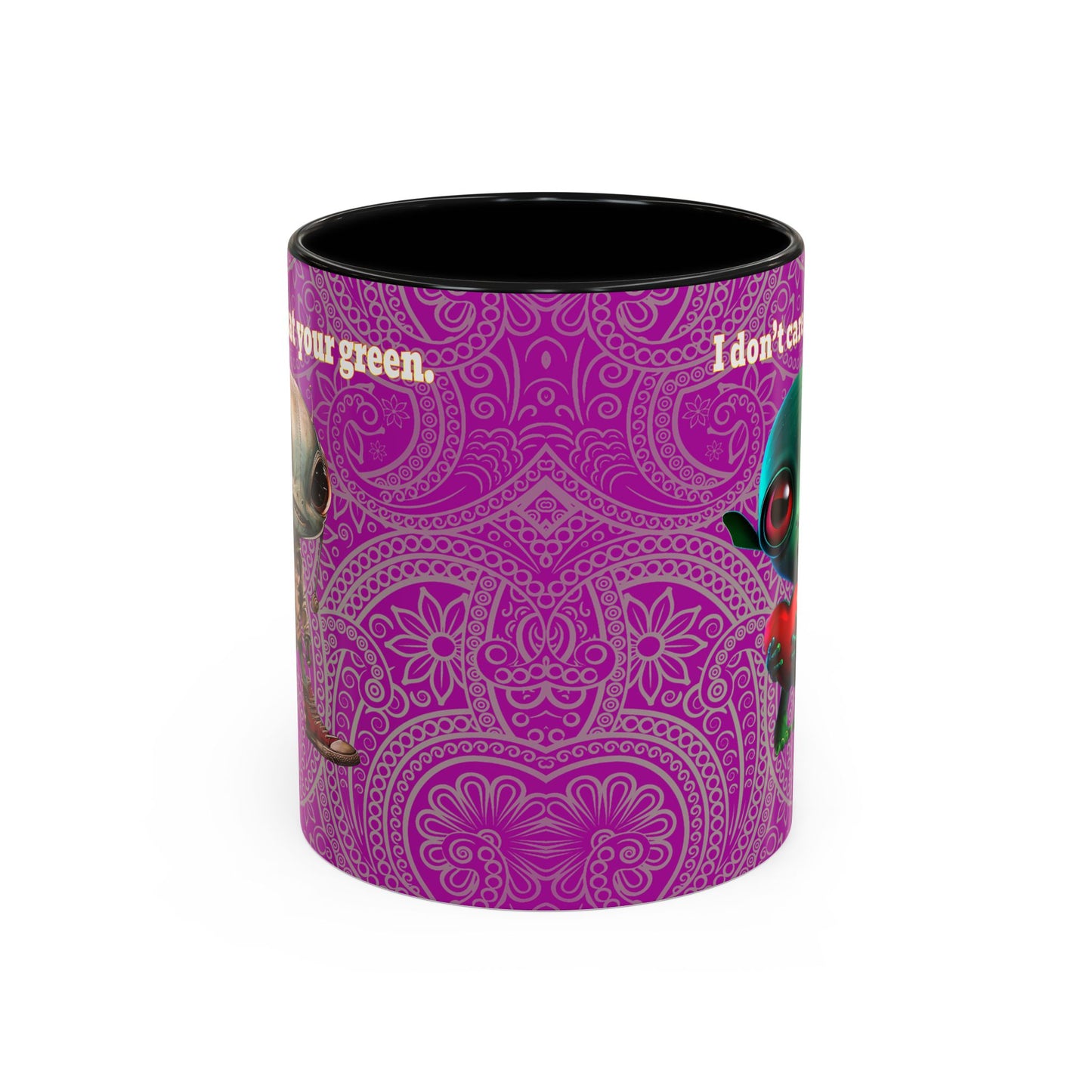 I don't care that your grey - Accent Mug (pink swirl)
