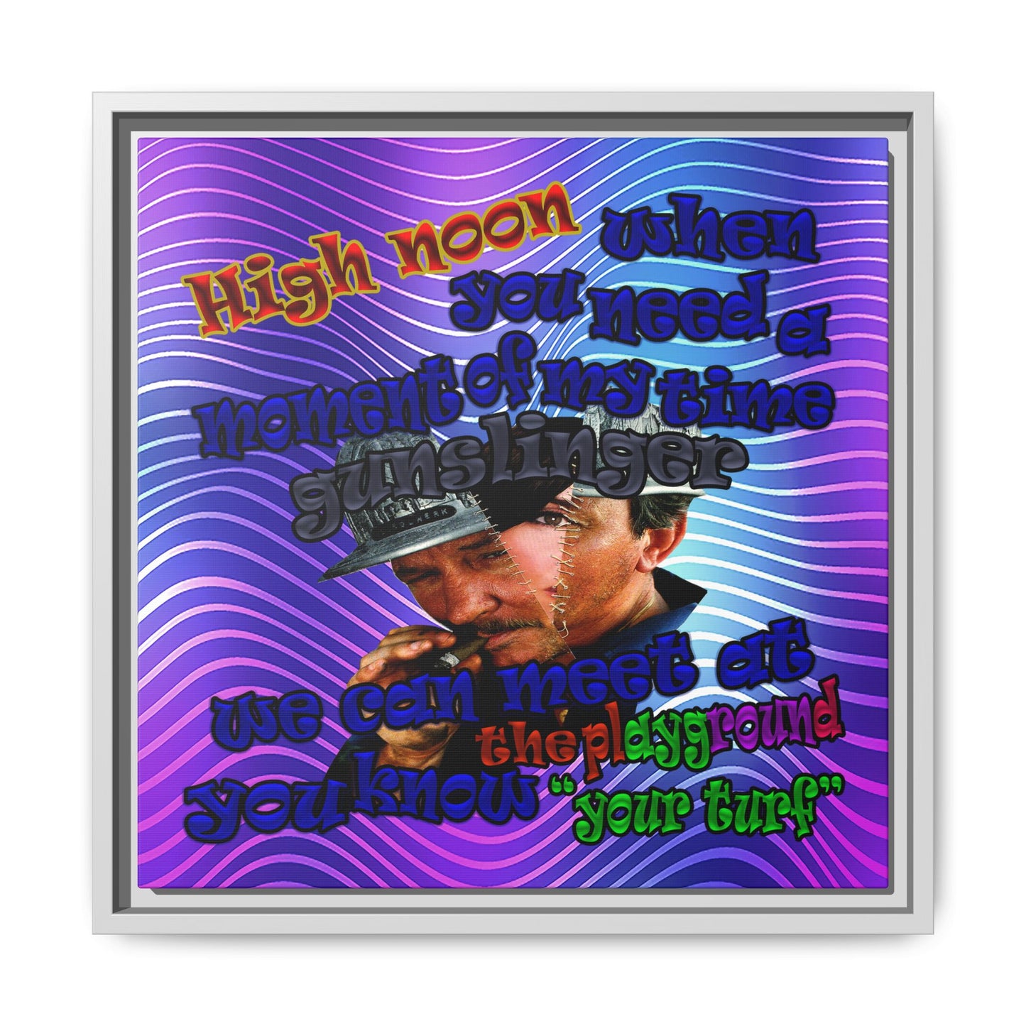high noon - framed canvas art (purple wave)