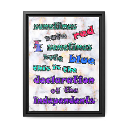 declaration of the independents - framed canvas art (white marble)