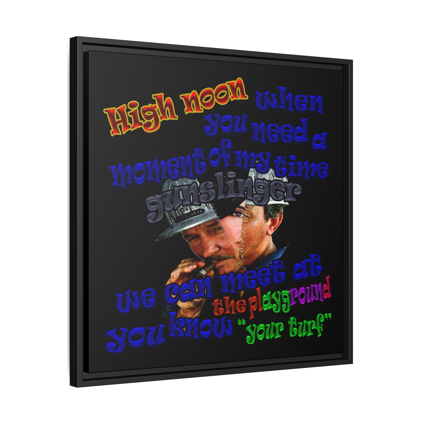 high noon - framed canvas art (black)
