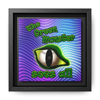 green monster - framed canvas art (purple wave)