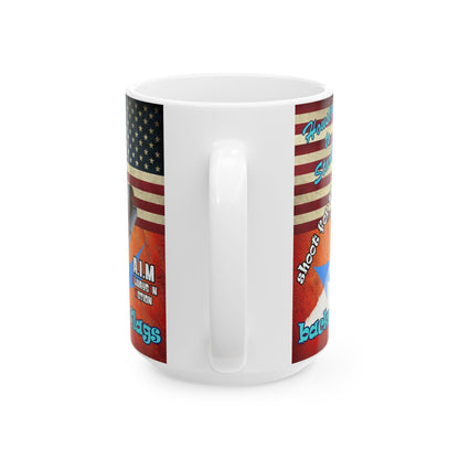 shoot for the stars - White Mug (burnt orange)