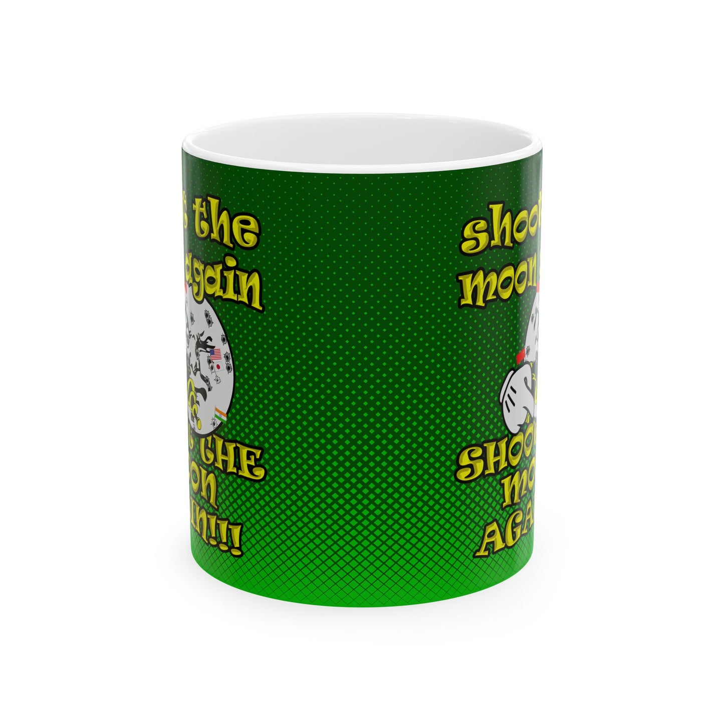shoot the moon again - White Mug (logo green)