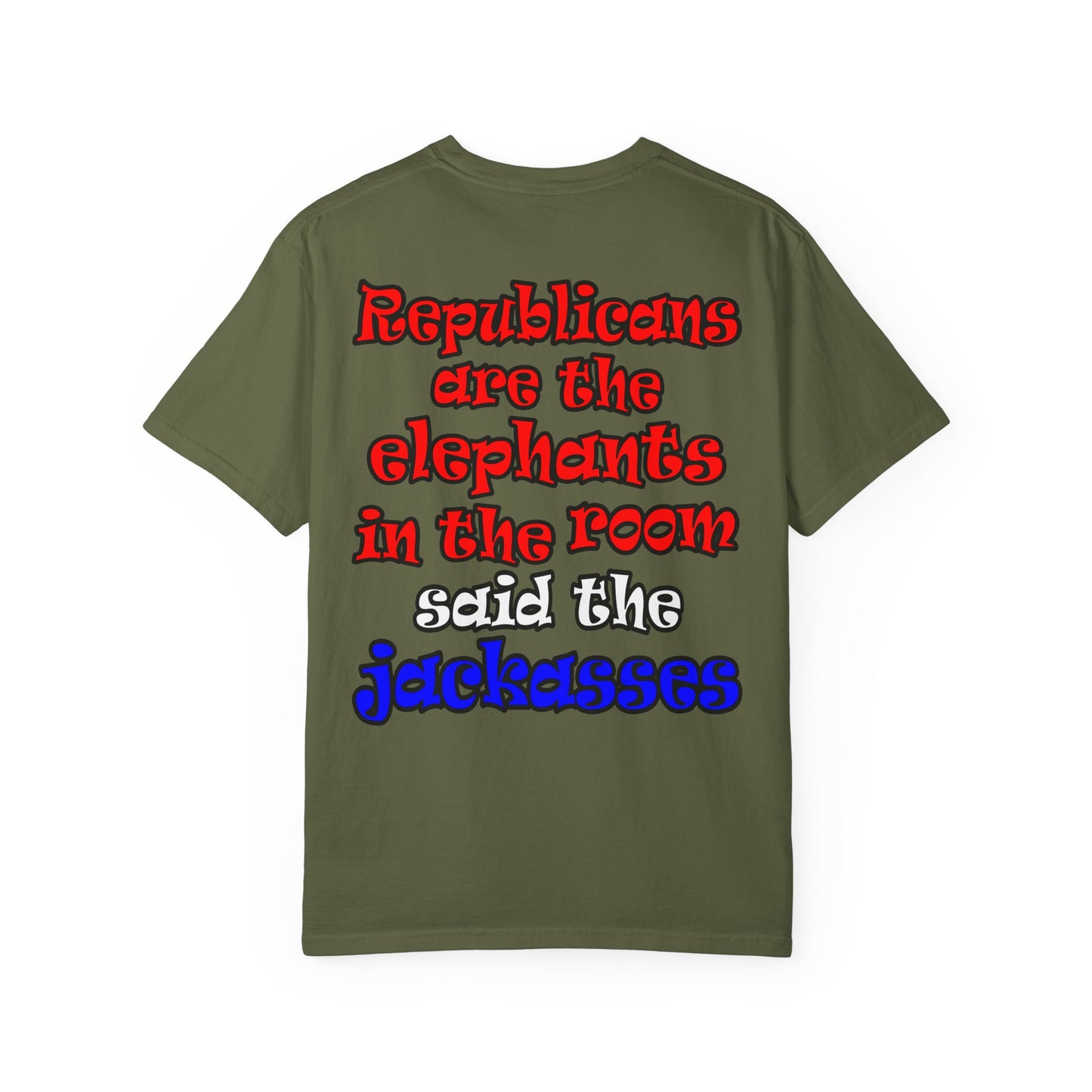 donkeys and elephants - Unisex Garment-Dyed T-shirt