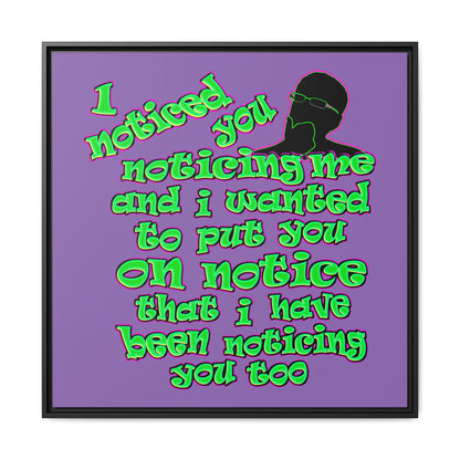 noticed you noticing - framed canvas art (light purple)