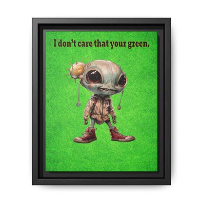 I don't care that your green - framed canvas art (green turf)