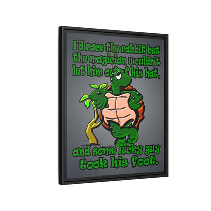 turtle race - framed canvas art (grey-light grey)