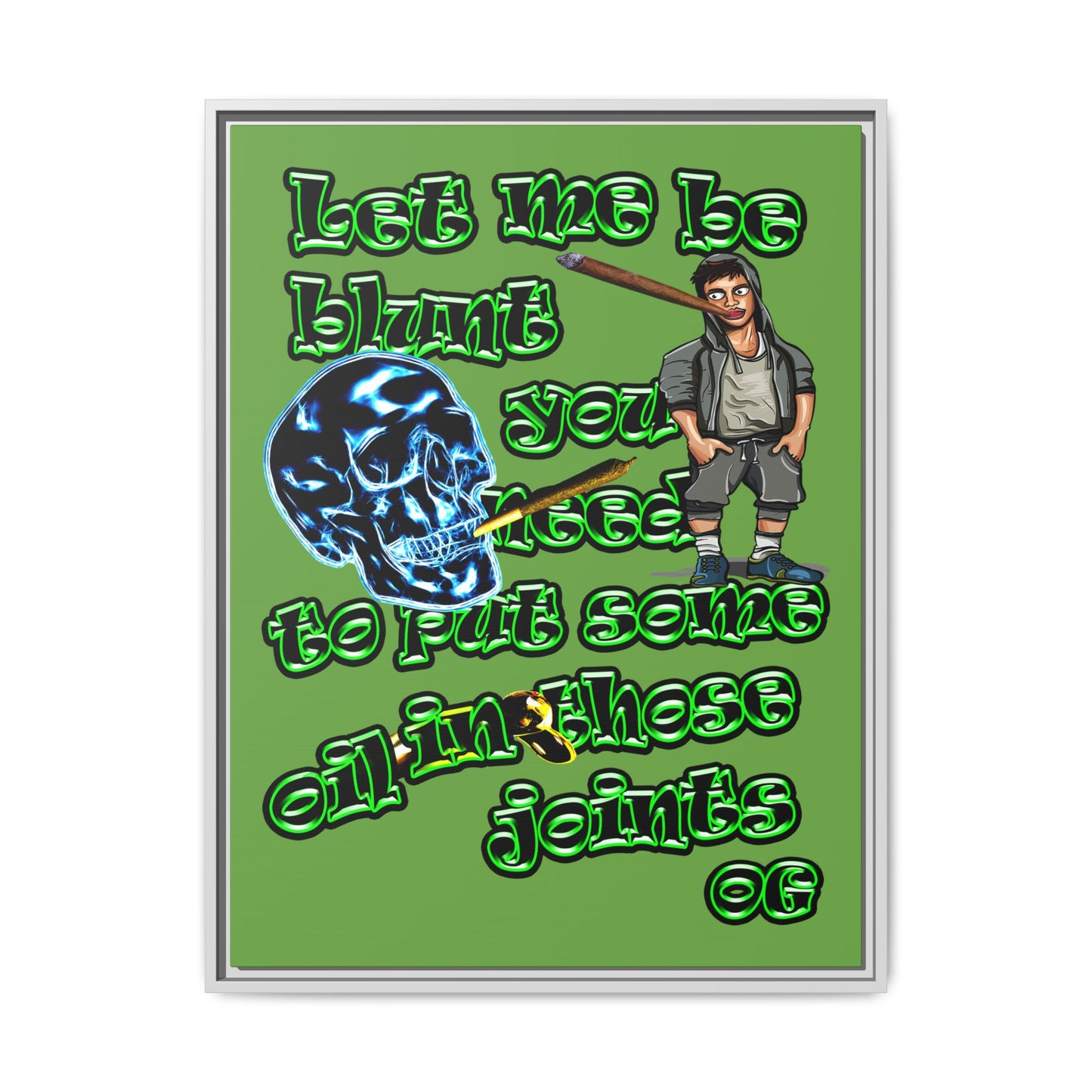 og - framed canvas art (green)
